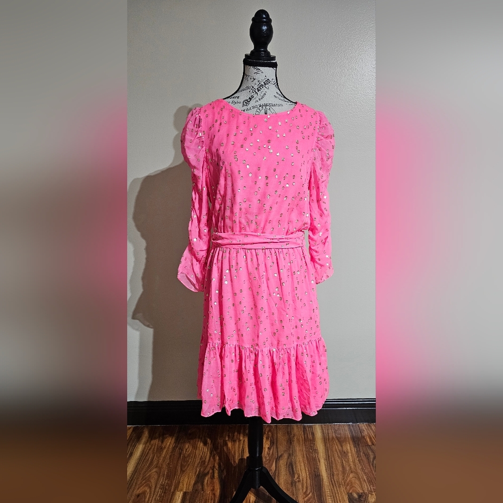 Lilly Pulitzer Chianna Silk Dress Size 14 Pink